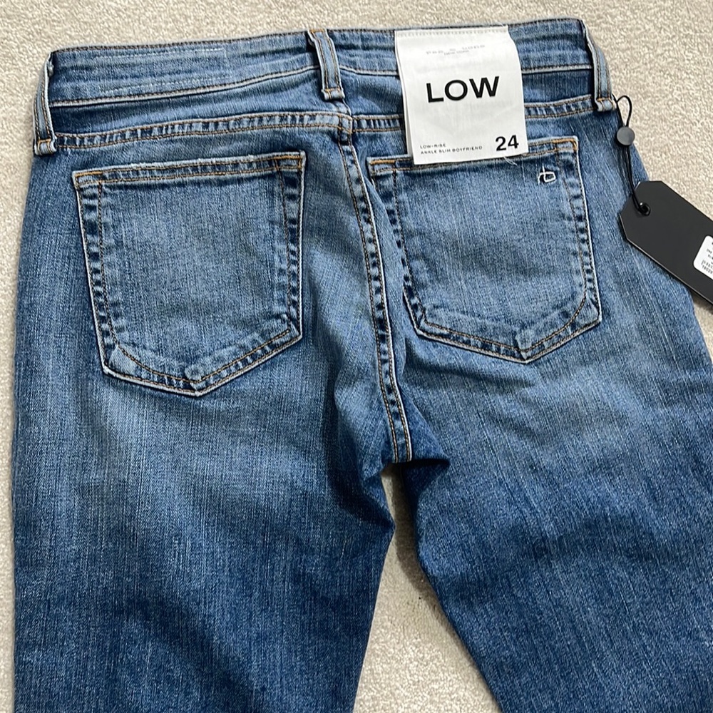 NWT Rag & Bone DRE low rise ankle slim boyfriend jeans size 24